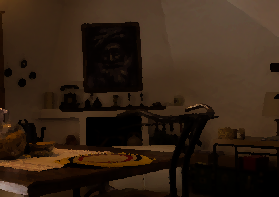 La zona ristoro dove un tempo c'era una forno.